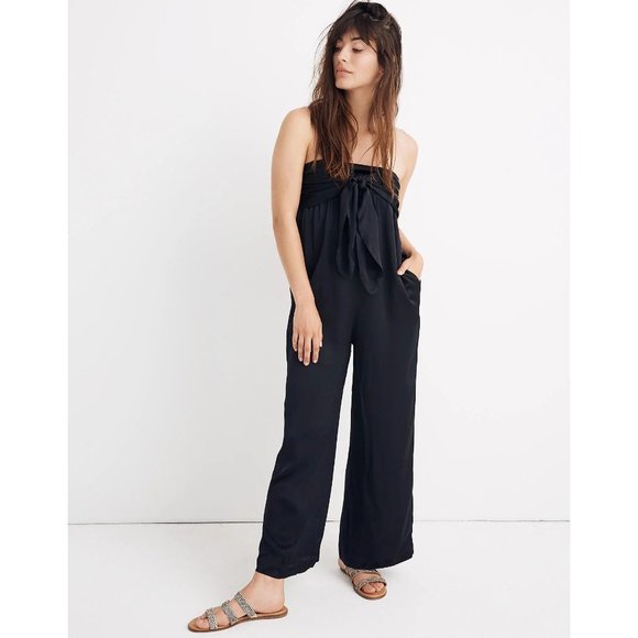 MADEWELL Black Strapless Tie-Front Jumpsuit 4 NEW - Picture 11 of 14